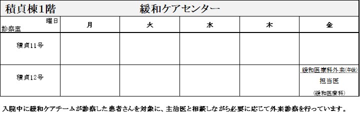 外来担当医表